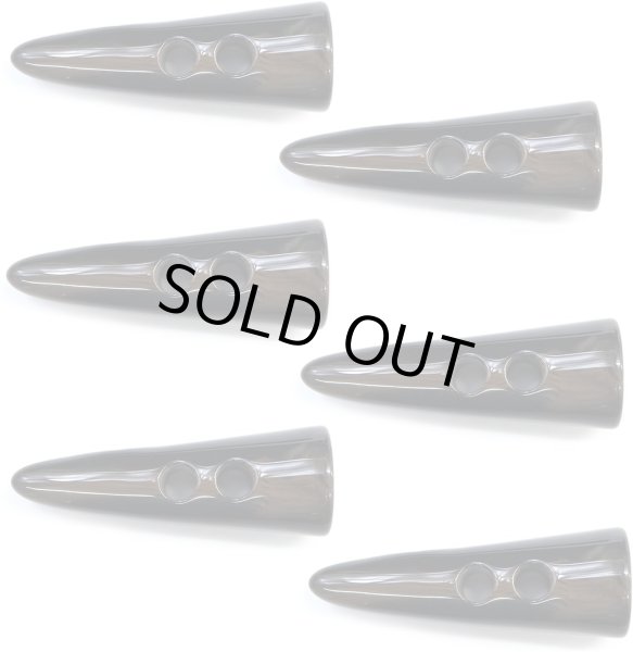 画像1: トグルボタン 【水牛調 ダークブラウン】 5.5cm 6個入り ダッフルボタン 留め具 ボタン きらきらぷんぷん丸 B-187 (1)