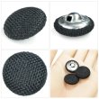 画像5: リネン調布張り シャンクボタン【ブラック】20mm 6個入 丸型 足つき 手芸 服飾 付け替え きらきらぷんぷん丸 B-1875 (5)