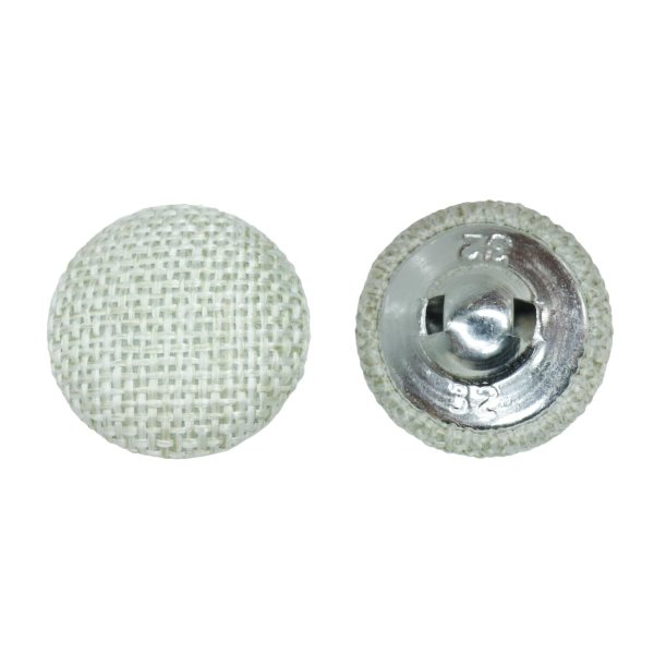 画像1: リネン調布張り シャンクボタン【ベージュ】20mm 6個入 丸型 足つき 手芸 服飾 付け替え きらきらぷんぷん丸 B-1884 (1)