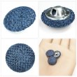 画像5: リネン調布張り シャンクボタン【ネイビー】15mm 10個入 丸型 足つき 手芸 服飾 付け替え きらきらぷんぷん丸 B-1885 (5)