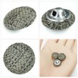 画像5: リネン調布張り シャンクボタン【ブラウン】15mm 10個入 丸型 足つき 手芸 服飾 付け替え きらきらぷんぷん丸 B-1888 (5)