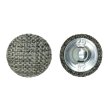 画像1: リネン調布張り シャンクボタン【ブラウン】18mm 8個入 丸型 足つき 手芸 服飾 付け替え きらきらぷんぷん丸 B-1889 (1)