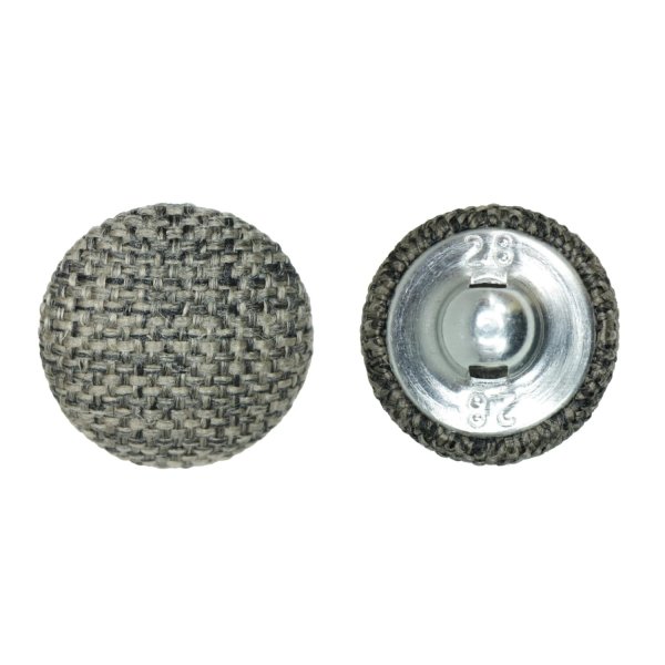 画像1: リネン調布張り シャンクボタン【ブラウン】18mm 8個入 丸型 足つき 手芸 服飾 付け替え きらきらぷんぷん丸 B-1889 (1)