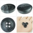 画像5: ツートン樹脂ボタン 木目調【ブラック＆グレー】15mm 10個入 四つ穴 丸型 手芸 服飾 付け替え きらきらぷんぷん丸 B-1915 (5)