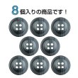 画像4: ツートン樹脂ボタン 木目調【ブラック＆グレー】18mm 8個入 四つ穴 丸型 手芸 服飾 付け替え きらきらぷんぷん丸 B-1916 (4)