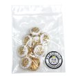 画像7: メタルボタン エンブレム 【ホワイト＆ゴールド】15mm 10個入 丸型 足つき 2トーン 手芸 服飾 付け替え きらきらぷんぷん丸 B-1918 (7)