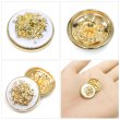 画像5: メタルボタン エンブレム 【ホワイト＆ゴールド】18mm 8個入 丸型 足つき 2トーン 手芸 服飾 付け替え きらきらぷんぷん丸 B-1919 (5)