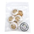 画像7: メタルボタン エンブレム 【ホワイト＆ゴールド】20mm 6個入 丸型 足つき 2トーン 手芸 服飾 付け替え きらきらぷんぷん丸 B-1920 (7)