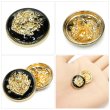 画像5: メタルボタン エンブレム 【ブラック＆ゴールド】18mm 8個入 丸型 足つき 2トーン 手芸 服飾 付け替え きらきらぷんぷん丸 B-1923 (5)