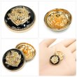 画像5: メタルボタン エンブレム 【ブラック＆ゴールド】20mm 6個入 丸型 足つき 2トーン 手芸 服飾 付け替え きらきらぷんぷん丸 B-1924 (5)