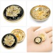 画像5: メタルボタン エンブレム 【ブラック＆ゴールド】23mm 5個入 丸型 足つき 2トーン 手芸 服飾 付け替え きらきらぷんぷん丸 B-1925 (5)