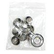 画像7: メタルボタン エンブレム 【ブラック＆シルバー】15mm 10個入 丸型 足つき 2トーン 手芸 服飾 付け替え きらきらぷんぷん丸 B-1926 (7)