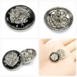 画像5: メタルボタン エンブレム 【ブラック＆シルバー】18mm 8個入 丸型 足つき 2トーン 手芸 服飾 付け替え きらきらぷんぷん丸 B-1927 (5)