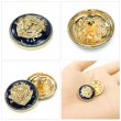 画像5: メタルボタン エンブレム 【ネイビー＆ゴールド】20mm 6個入 丸型 足つき 2トーン 手芸 服飾 付け替え きらきらぷんぷん丸 B-1932 (5)