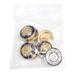 画像7: メタルボタン エンブレム 【ネイビー＆ゴールド】20mm 6個入 丸型 足つき 2トーン 手芸 服飾 付け替え きらきらぷんぷん丸 B-1932 (7)