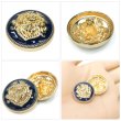 画像5: メタルボタン エンブレム 【ネイビー＆ゴールド】23mm 5個入 丸型 足つき 2トーン 手芸 服飾 付け替え きらきらぷんぷん丸 B-1933 (5)