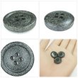 画像5: 石目調ボタン 四つ穴【グレー】15mm 10個入 丸型 樹脂 手芸 服飾 付け替え きらきらぷんぷん丸 B-1953 (5)
