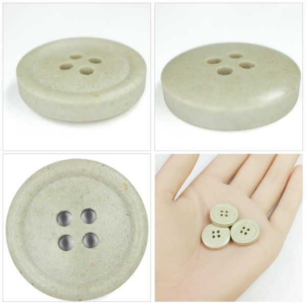画像5: 石目調ボタン 四つ穴【ベージュ】18mm 8個入 丸型 樹脂 手芸 服飾 付け替え きらきらぷんぷん丸 B-1957 (5)