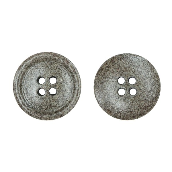 画像1: 石目調ボタン 四つ穴【ブラウン】15mm 10個入 丸型 樹脂 手芸 服飾 付け替え きらきらぷんぷん丸 B-1959 (1)