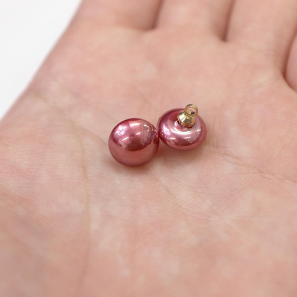 画像7: パールボタン 足つき 【ピンク ツヤあり】 10mm 10個入り カラー パール ボタン きらきらぷんぷん丸 B-195 (7)