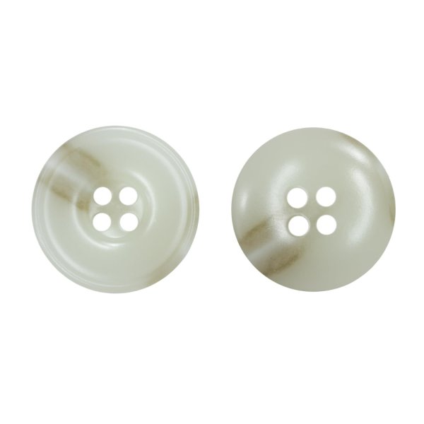 画像1: 樹脂ボタン マーブル柄【アイボリー】18mm 8個入 丸型 リム付き 4穴 手芸 服飾 付け替え きらきらぷんぷん丸 B-1990 (1)