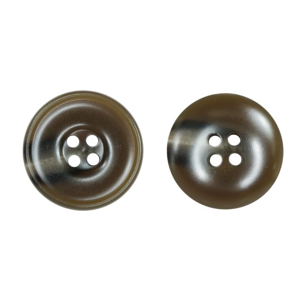 画像1: 樹脂ボタン マーブル柄【ブラウン】20mm 6個入 丸型 リム付き 4穴 手芸 服飾 付け替え きらきらぷんぷん丸 B-1994 (1)