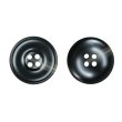 画像1: 樹脂ボタン マーブル柄【ブラック】20mm 6個入 丸型 リム付き 4穴 手芸 服飾 付け替え きらきらぷんぷん丸 B-1997 (1)