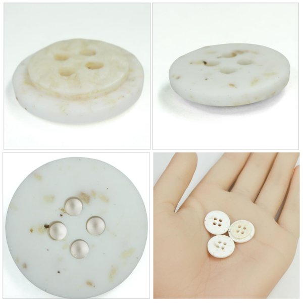 画像5: 樹脂ボタン 二段デザイン【アイボリー】15mm 10個入 丸型 手芸 服飾 付け替え きらきらぷんぷん丸 B-2004 (5)