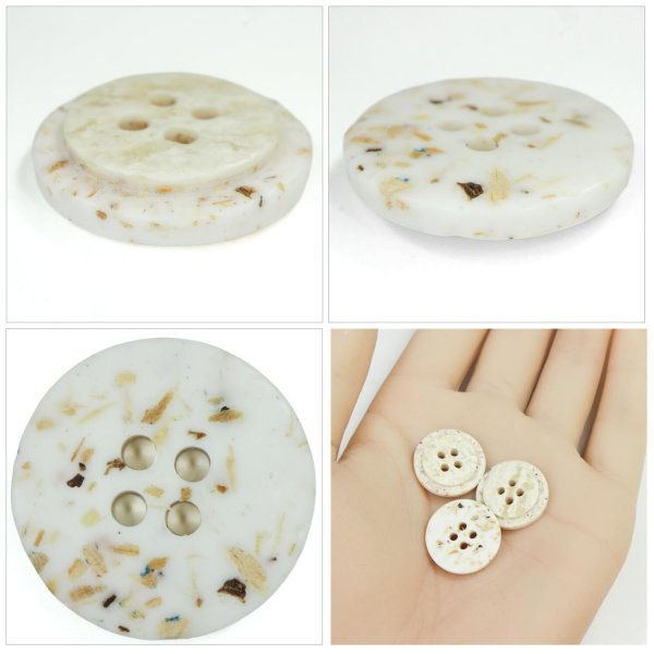 画像5: 樹脂ボタン 二段デザイン【アイボリー】18mm 8個入 丸型 手芸 服飾 付け替え きらきらぷんぷん丸 B-2005 (5)