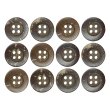 画像1: ココナッツボタン【ブラウン】12.5mm 12個入 丸型 4つ穴 天然素材 手芸 服飾 付け替え きらきらぷんぷん丸 B-2008 (1)