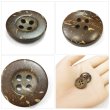 画像5: ココナッツボタン【ブラウン】18mm 8個入 丸型 4つ穴 天然素材 手芸 服飾 付け替え きらきらぷんぷん丸 B-2010 (5)