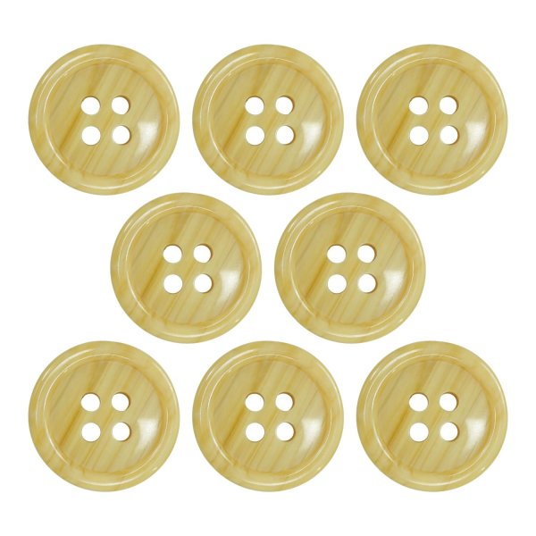 画像1: 木目調樹脂ボタン【ナチュラル】18mm 8個入 4穴 丸型 手芸 服飾 付け替え きらきらぷんぷん丸 B-2013 (1)