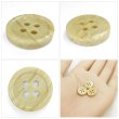 画像5: 木目調樹脂ボタン【ライトブラウン】12.5mm 12個入 4穴 丸型 手芸 服飾 付け替え きらきらぷんぷん丸 B-2015 (5)