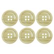 画像1: 木目調樹脂ボタン【ライトブラウン】20mm 6個入 4穴 丸型 手芸 服飾 付け替え きらきらぷんぷん丸 B-2018 (1)