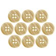 画像1: 木目調樹脂ボタン【キャメル】15mm 10個入 4穴 丸型 手芸 服飾 付け替え きらきらぷんぷん丸 B-2020 (1)