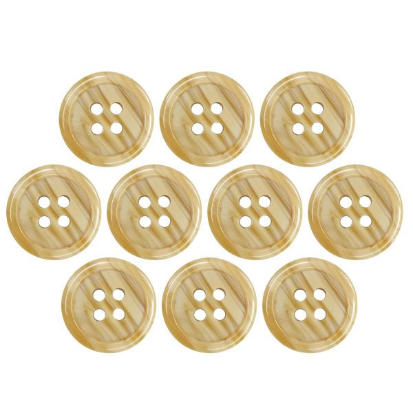 画像1: 木目調樹脂ボタン【キャメル】15mm 10個入 4穴 丸型 手芸 服飾 付け替え きらきらぷんぷん丸 B-2020 (1)