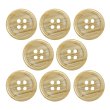 画像1: 木目調樹脂ボタン【キャメル】18mm 8個入 4穴 丸型 手芸 服飾 付け替え きらきらぷんぷん丸 B-2021 (1)