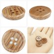 画像5: 木目調樹脂ボタン【ブラウン】18mm 8個入 4穴 丸型 手芸 服飾 付け替え きらきらぷんぷん丸 B-2025 (5)