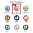 画像3: 四つ穴ボタン【ピンク】ホワイトリム ヴィンテージ風 11.5mm 10個入 丸型 手芸 服飾 付け替え きらきらぷんぷん丸 B-2032 (3)