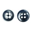 画像1: 四つ穴ボタン【ネイビー】ホワイトリム ヴィンテージ風 11.5mm 10個入 丸型 手芸 服飾 付け替え きらきらぷんぷん丸 B-2035 (1)