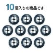 画像4: 四つ穴ボタン【ネイビー】ホワイトリム ヴィンテージ風 11.5mm 10個入 丸型 手芸 服飾 付け替え きらきらぷんぷん丸 B-2035 (4)