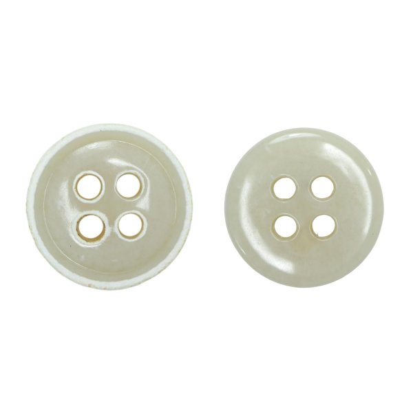 画像1: 四つ穴ボタン【ベージュ】ホワイトリム ヴィンテージ風 11.5mm 10個入 丸型 手芸 服飾 付け替え きらきらぷんぷん丸 B-2038 (1)