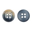 画像1: クロスラインウッドボタン【ネイビー】11.5mm 10個入 丸型 四つ穴 ヴィンテージ調 手芸 服飾 付け替え きらきらぷんぷん丸 B-2040 (1)