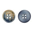画像1: クロスラインウッドボタン【ネイビー】15mm 8個入 丸型 四つ穴 ヴィンテージ調 手芸 服飾 付け替え きらきらぷんぷん丸 B-2041 (1)