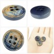 画像5: クロスラインウッドボタン【ネイビー】15mm 8個入 丸型 四つ穴 ヴィンテージ調 手芸 服飾 付け替え きらきらぷんぷん丸 B-2041 (5)