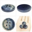 画像5: クロスラインウッドボタン【ネイビー】20mm 6個入 丸型 四つ穴 ヴィンテージ調 手芸 服飾 付け替え きらきらぷんぷん丸 B-2042 (5)