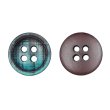 画像1: クロスラインウッドボタン【グリーン】11.5mm 10個入 丸型 四つ穴 ヴィンテージ調 手芸 服飾 付け替え きらきらぷんぷん丸 B-2043 (1)