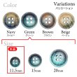画像3: クロスラインウッドボタン【グリーン】11.5mm 10個入 丸型 四つ穴 ヴィンテージ調 手芸 服飾 付け替え きらきらぷんぷん丸 B-2043 (3)