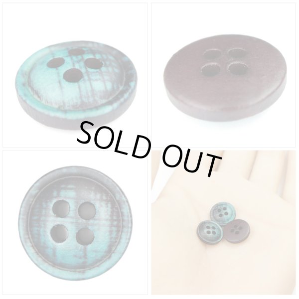 画像5: クロスラインウッドボタン【グリーン】11.5mm 10個入 丸型 四つ穴 ヴィンテージ調 手芸 服飾 付け替え きらきらぷんぷん丸 B-2043 (5)