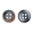 画像1: クロスラインウッドボタン【ブラウン】11.5mm 10個入 丸型 四つ穴 ヴィンテージ調 手芸 服飾 付け替え きらきらぷんぷん丸 B-2046 (1)